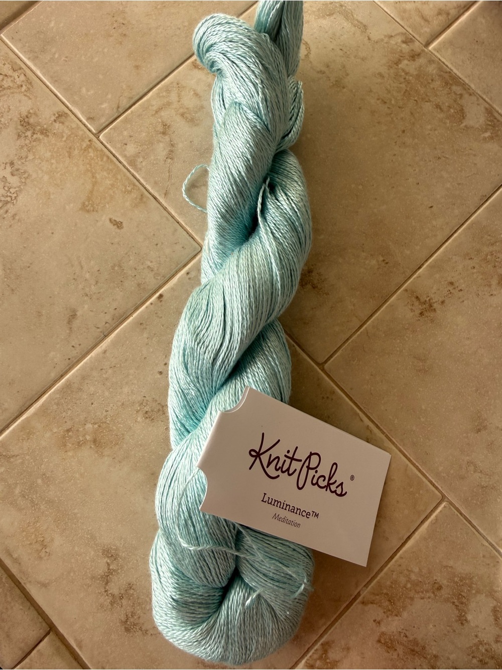 Knit Picks Luminance Lightweight Silk Yarn in Light Aqua - Meditation